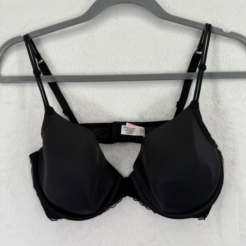 Victoria's‎ Secret Angel Full Coverage Black Bra 36D Underwire Lace Trim